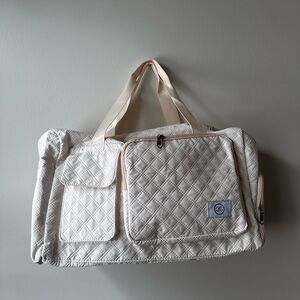 Quilted Cream Women's Duffel Bag